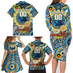 Custom NAIDOC Week 2024 Titans Family Matching Long Sleeve Bodycon Dress and Hawaiian Shirt Mascot Rugby
