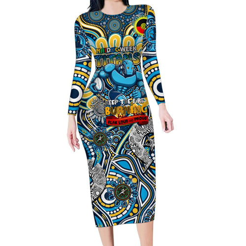 Custom NAIDOC Week 2024 Titans Family Matching Long Sleeve Bodycon Dress and Hawaiian Shirt Mascot Rugby