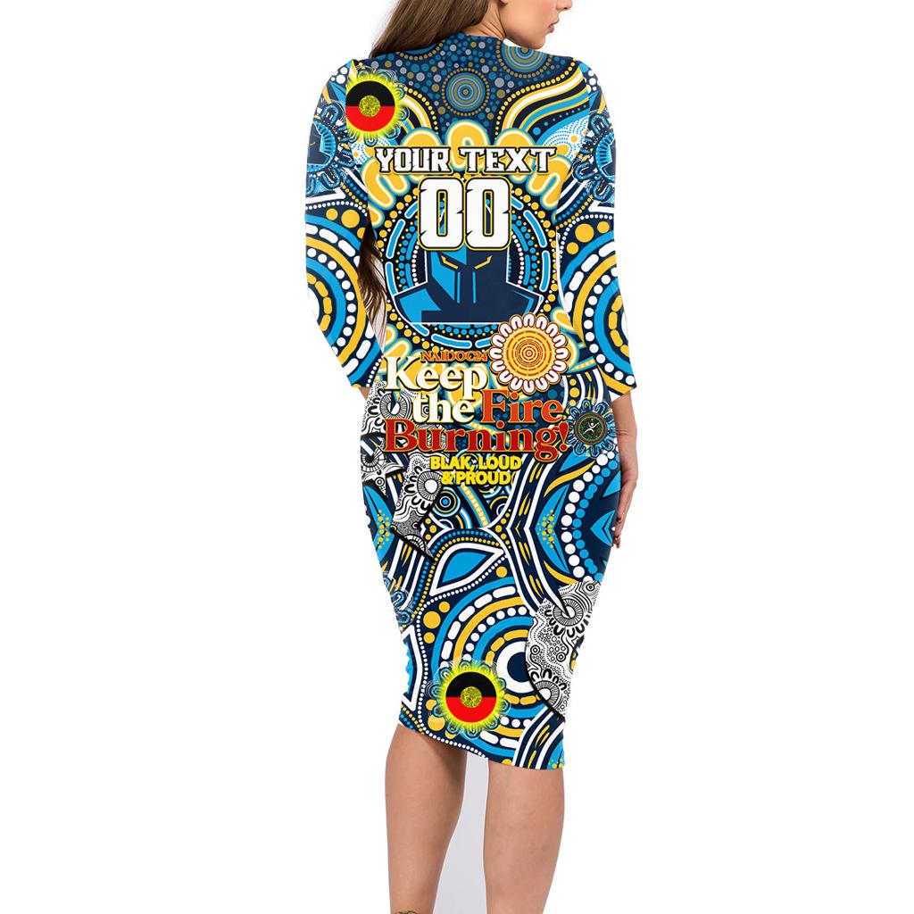 Custom NAIDOC Week 2024 Titans Family Matching Long Sleeve Bodycon Dress and Hawaiian Shirt Mascot Rugby