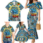 Custom NAIDOC Week 2024 Titans Family Matching Mermaid Dress and Hawaiian Shirt Mascot Rugby