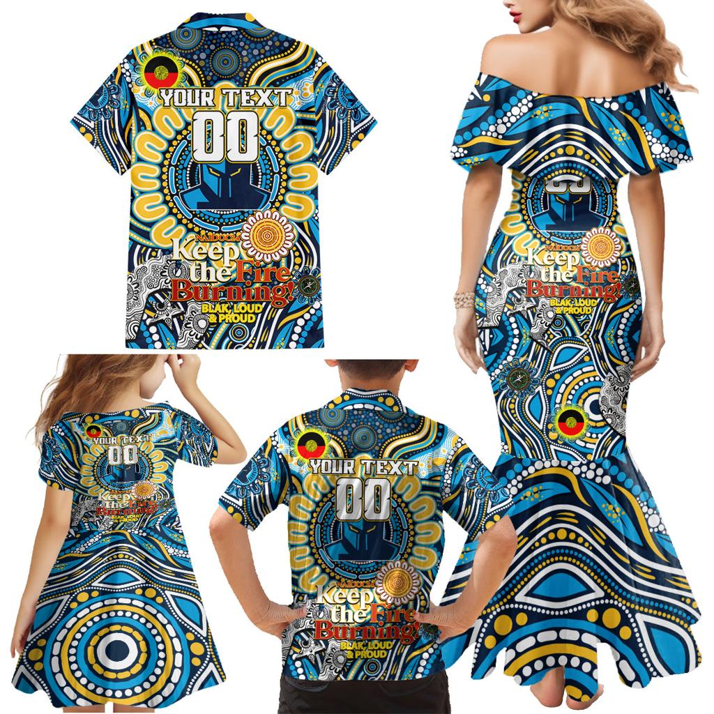 Custom NAIDOC Week 2024 Titans Family Matching Mermaid Dress and Hawaiian Shirt Mascot Rugby