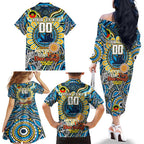 Custom NAIDOC Week 2024 Titans Family Matching Off The Shoulder Long Sleeve Dress and Hawaiian Shirt Mascot Rugby