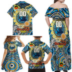 Custom NAIDOC Week 2024 Titans Family Matching Off Shoulder Maxi Dress and Hawaiian Shirt Mascot Rugby