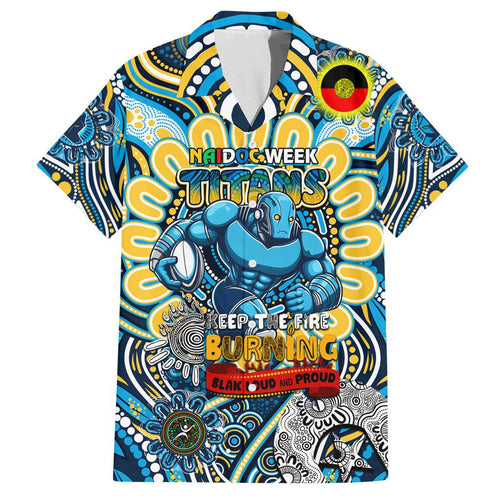 Custom NAIDOC Week 2024 Titans Family Matching Off Shoulder Maxi Dress and Hawaiian Shirt Mascot Rugby