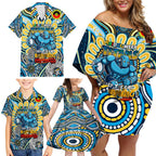 Custom NAIDOC Week 2024 Titans Family Matching Off Shoulder Short Dress and Hawaiian Shirt Mascot Rugby