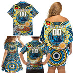 Custom NAIDOC Week 2024 Titans Family Matching Off Shoulder Short Dress and Hawaiian Shirt Mascot Rugby