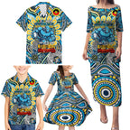 Custom NAIDOC Week 2024 Titans Family Matching Puletasi and Hawaiian Shirt Mascot Rugby