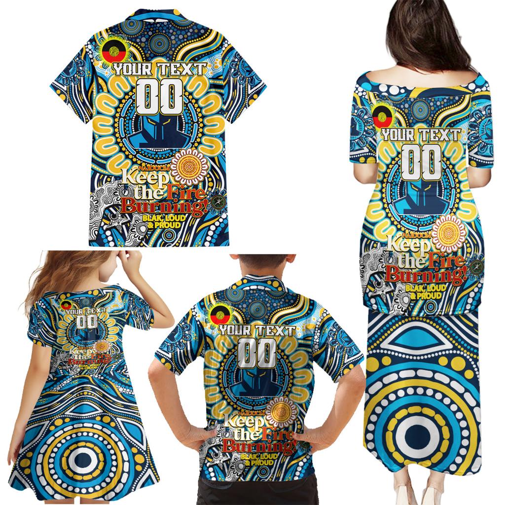 Custom NAIDOC Week 2024 Titans Family Matching Puletasi and Hawaiian Shirt Mascot Rugby
