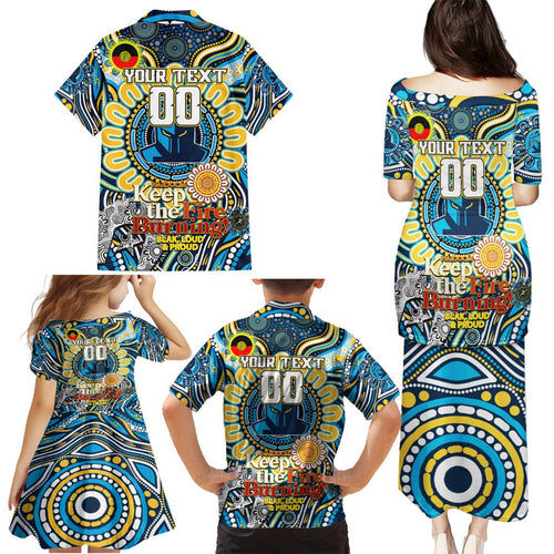 Custom NAIDOC Week 2024 Titans Family Matching Puletasi and Hawaiian Shirt Mascot Rugby