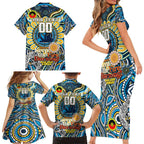 Custom NAIDOC Week 2024 Titans Family Matching Short Sleeve Bodycon Dress and Hawaiian Shirt Mascot Rugby