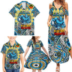 Custom NAIDOC Week 2024 Titans Family Matching Summer Maxi Dress and Hawaiian Shirt Mascot Rugby
