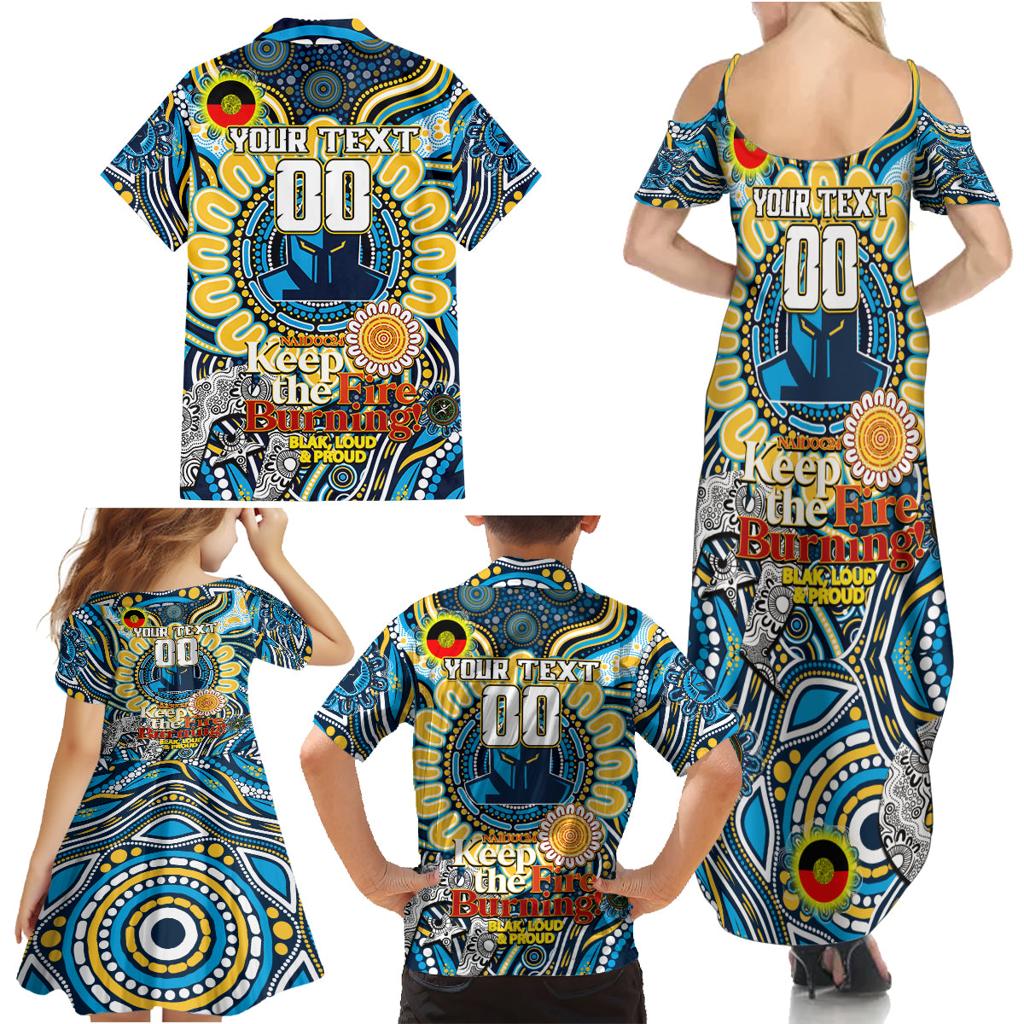 Custom NAIDOC Week 2024 Titans Family Matching Summer Maxi Dress and Hawaiian Shirt Mascot Rugby