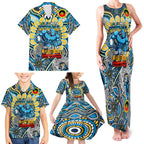 Custom NAIDOC Week 2024 Titans Family Matching Tank Maxi Dress and Hawaiian Shirt Mascot Rugby