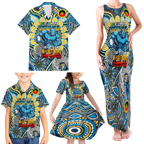 Custom NAIDOC Week 2024 Titans Family Matching Tank Maxi Dress and Hawaiian Shirt Mascot Rugby