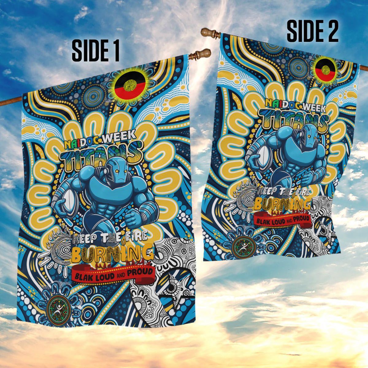 NAIDOC Week 2024 Titans Garden Flag Mascot Rugby