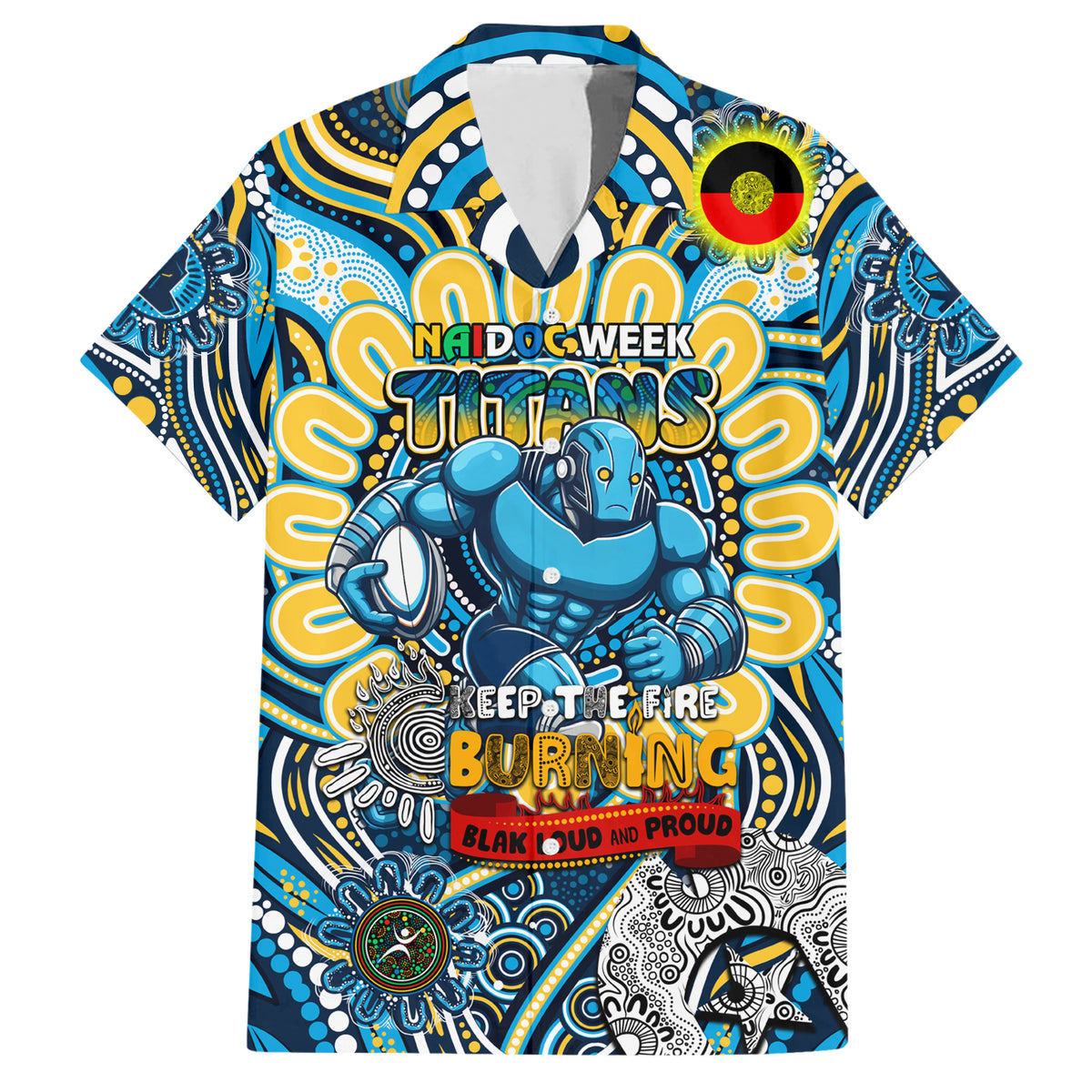 Custom NAIDOC Week 2024 Titans Hawaiian Shirt Mascot Rugby