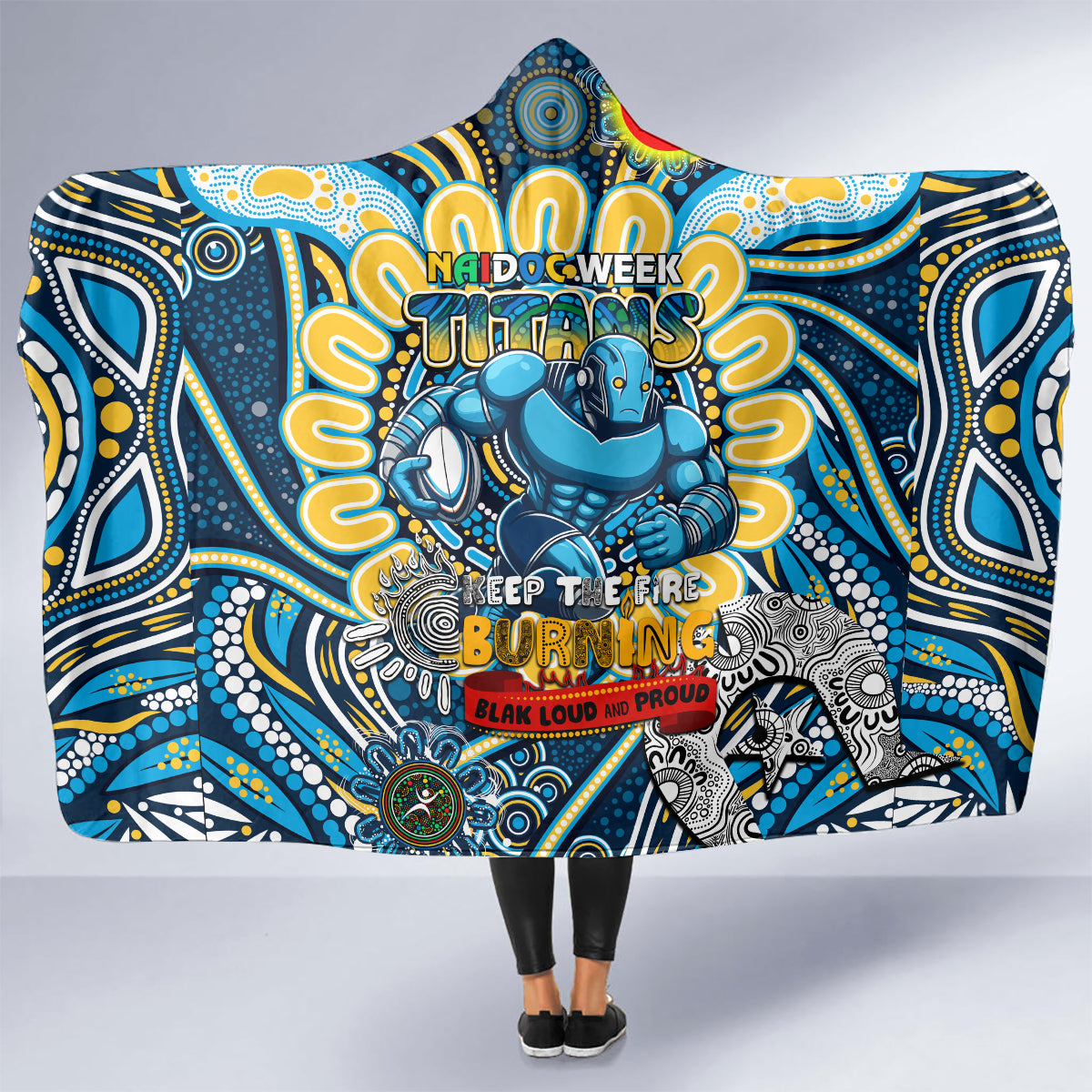 NAIDOC Week 2024 Titans Hooded Blanket Mascot Rugby