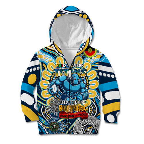 Custom NAIDOC Week 2024 Titans Kid Hoodie Mascot Rugby