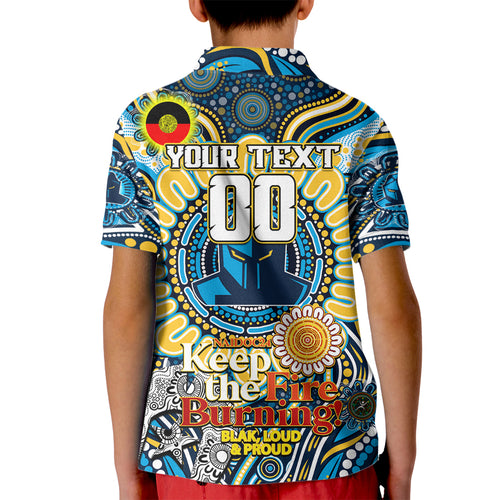 Custom NAIDOC Week 2024 Titans Kid Polo Shirt Mascot Rugby