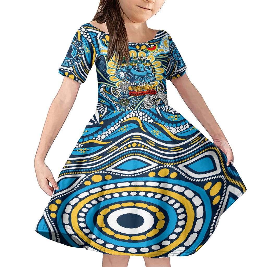 Custom NAIDOC Week 2024 Titans Kid Short Sleeve Dress Mascot Rugby