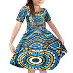 Custom NAIDOC Week 2024 Titans Kid Short Sleeve Dress Mascot Rugby