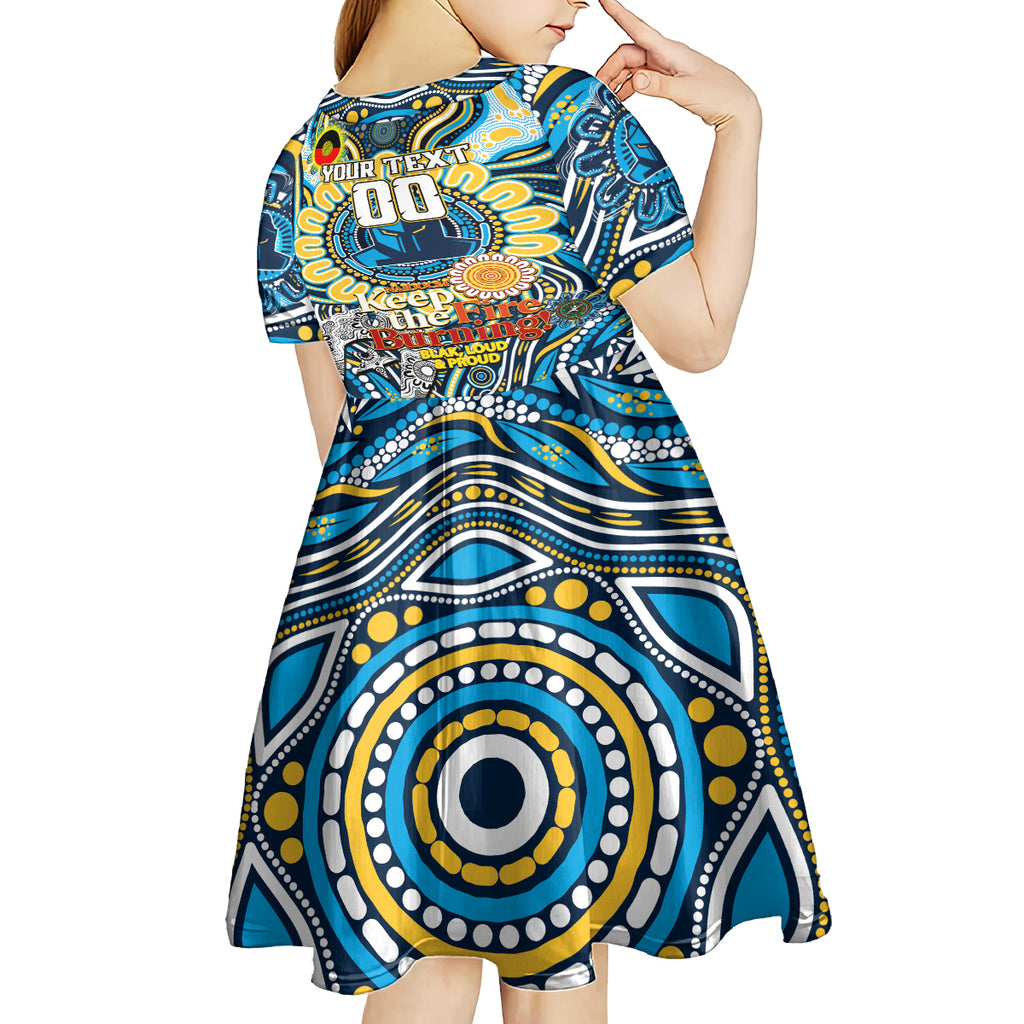 Custom NAIDOC Week 2024 Titans Kid Short Sleeve Dress Mascot Rugby