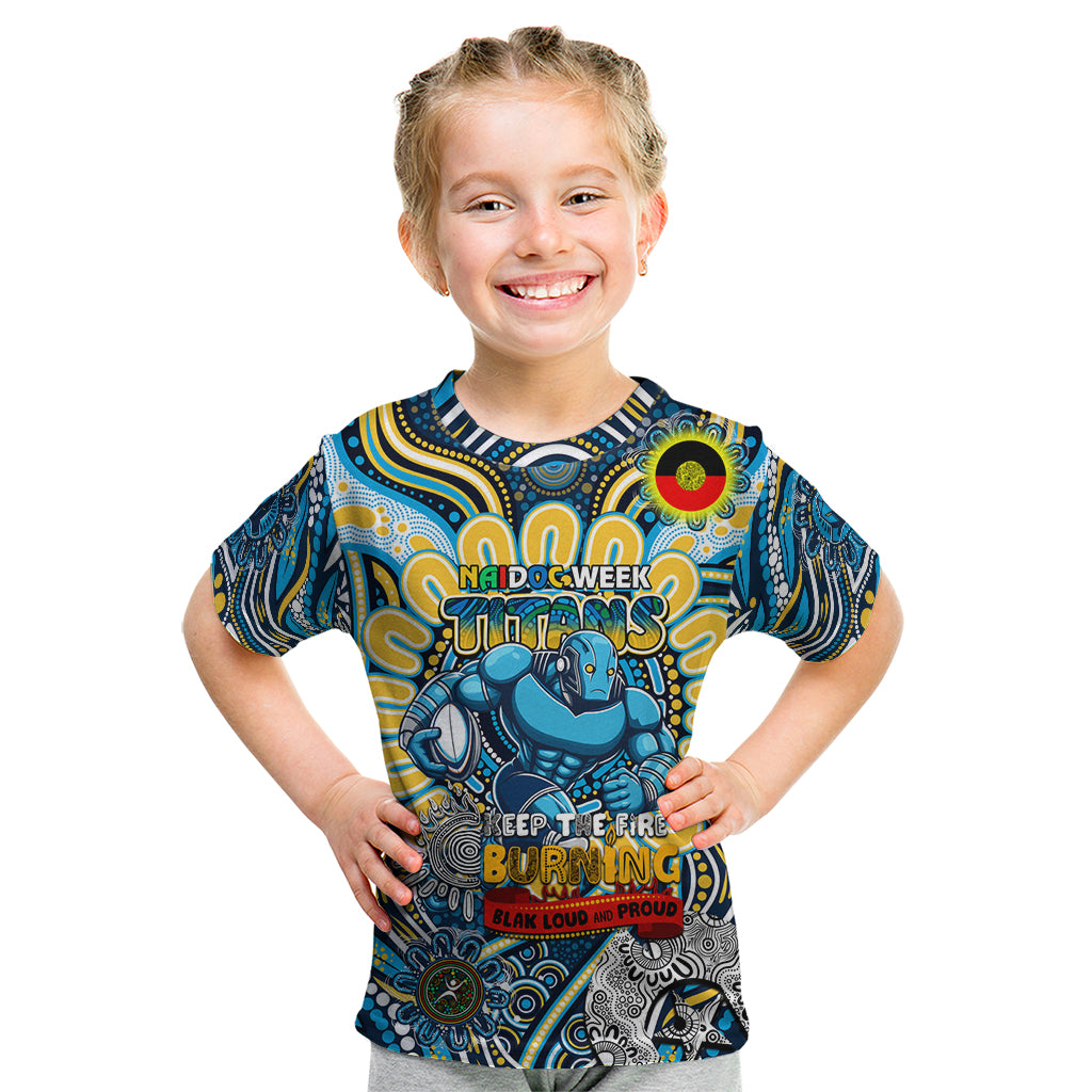 Custom NAIDOC Week 2024 Titans Kid T Shirt Mascot Rugby
