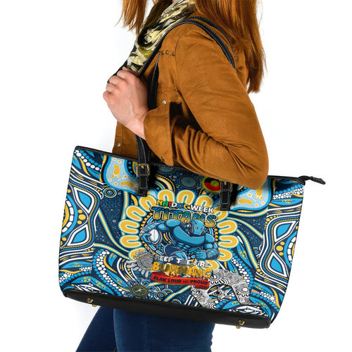 NAIDOC Week 2024 Titans Leather Tote Bag Mascot Rugby
