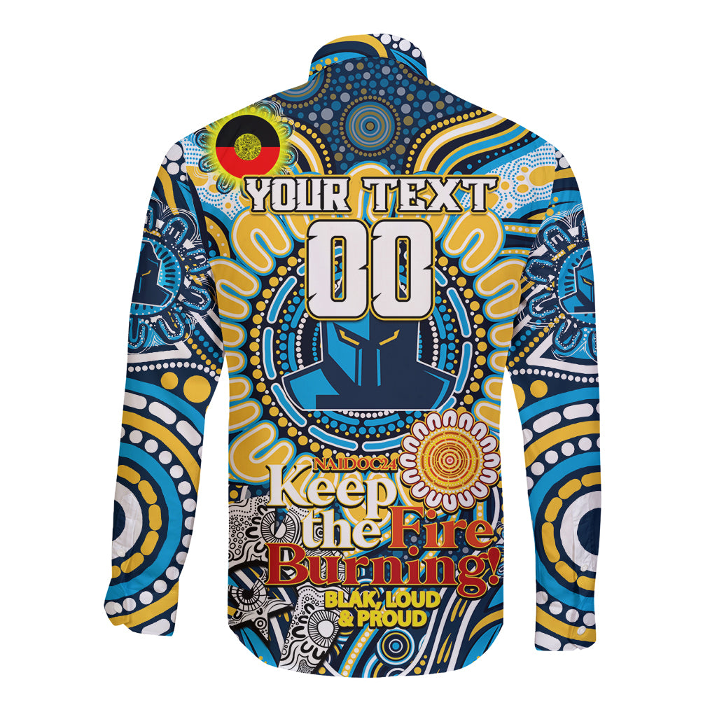 Custom NAIDOC Week 2024 Titans Long Sleeve Button Shirt Mascot Rugby