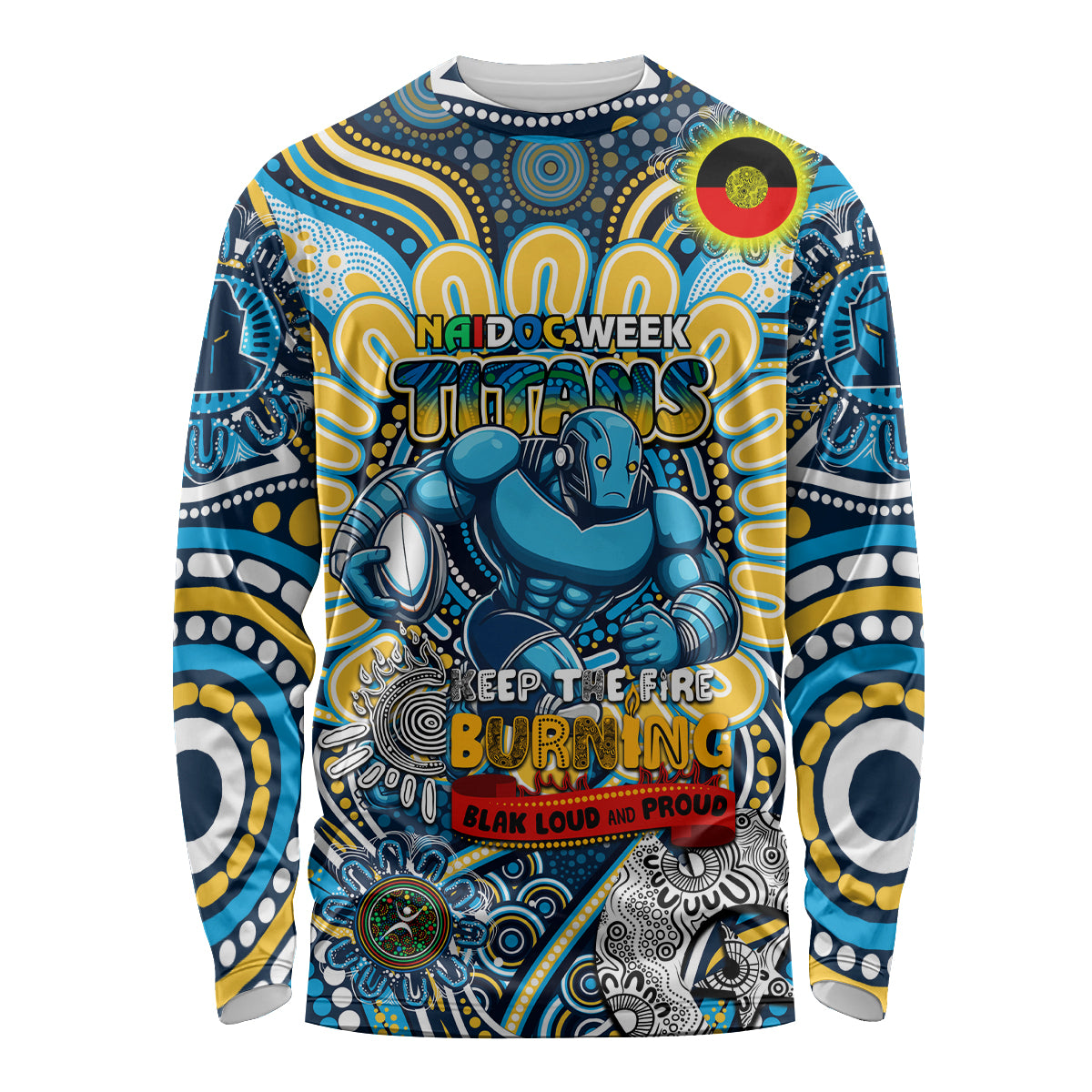 Custom NAIDOC Week 2024 Titans Long Sleeve Shirt Mascot Rugby