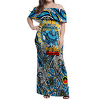 Custom NAIDOC Week 2024 Titans Off Shoulder Maxi Dress Mascot Rugby