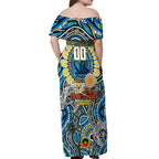 Custom NAIDOC Week 2024 Titans Off Shoulder Maxi Dress Mascot Rugby