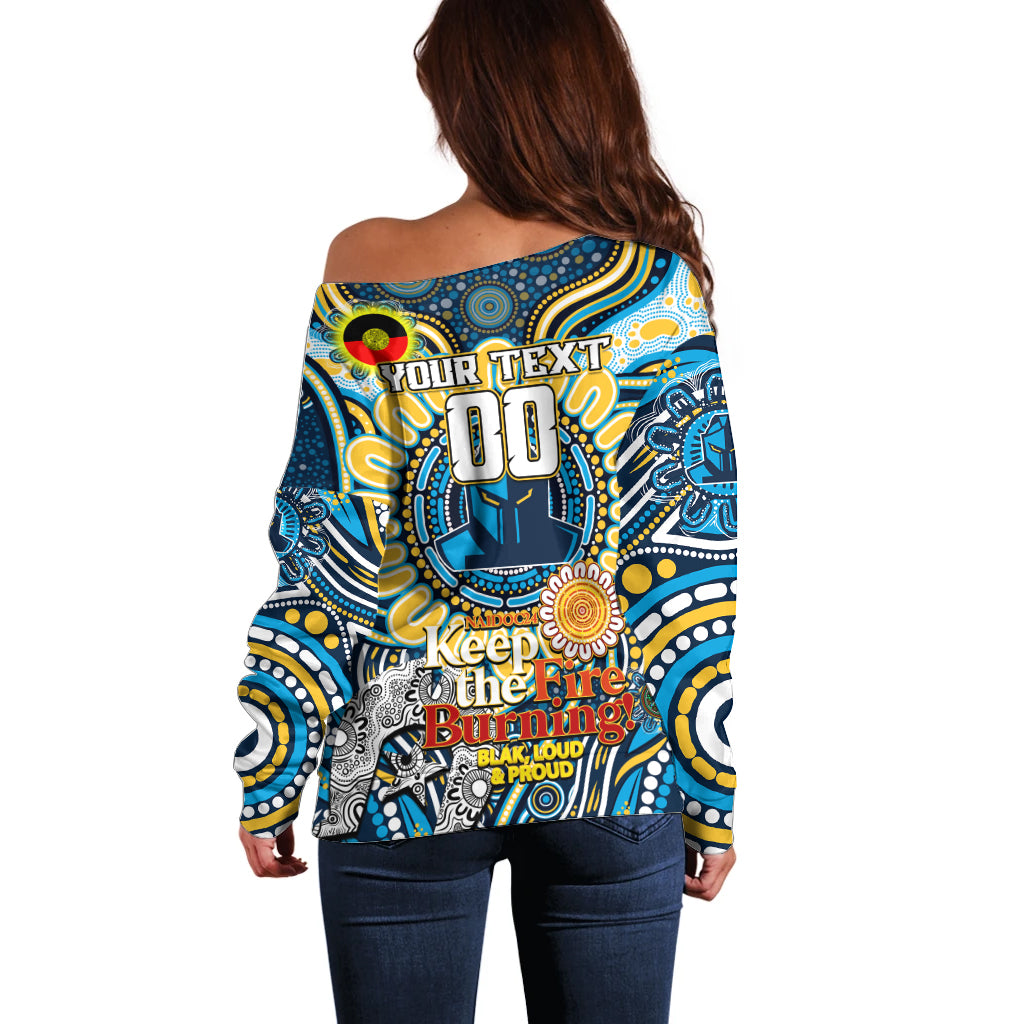 Custom NAIDOC Week 2024 Titans Off Shoulder Sweater Mascot Rugby