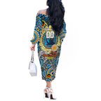 Custom NAIDOC Week 2024 Titans Off The Shoulder Long Sleeve Dress Mascot Rugby