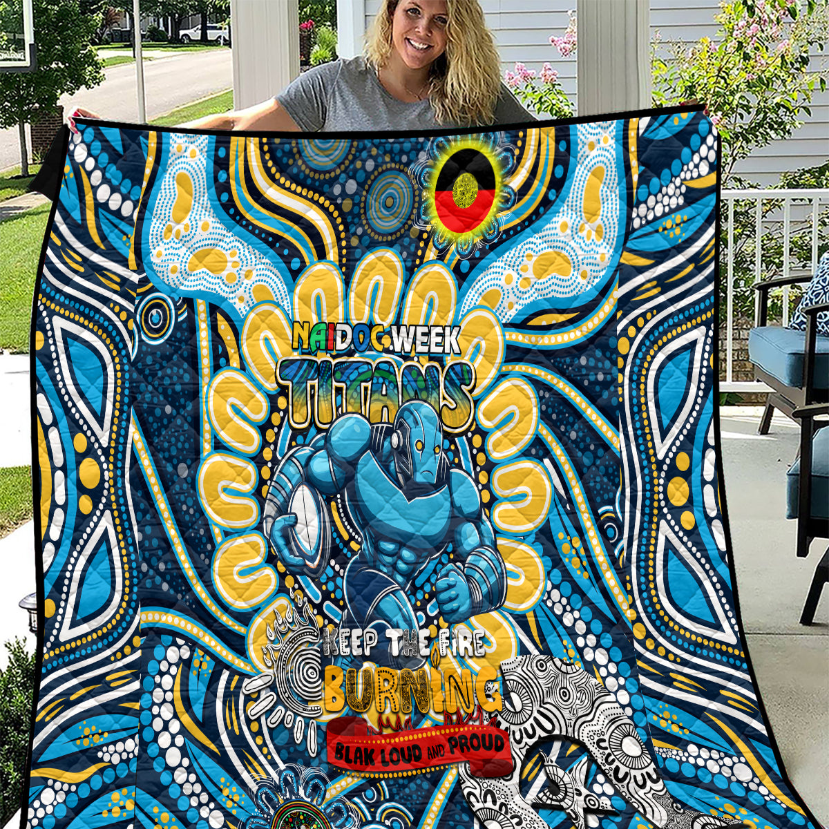 NAIDOC Week 2024 Titans Quilt Mascot Rugby