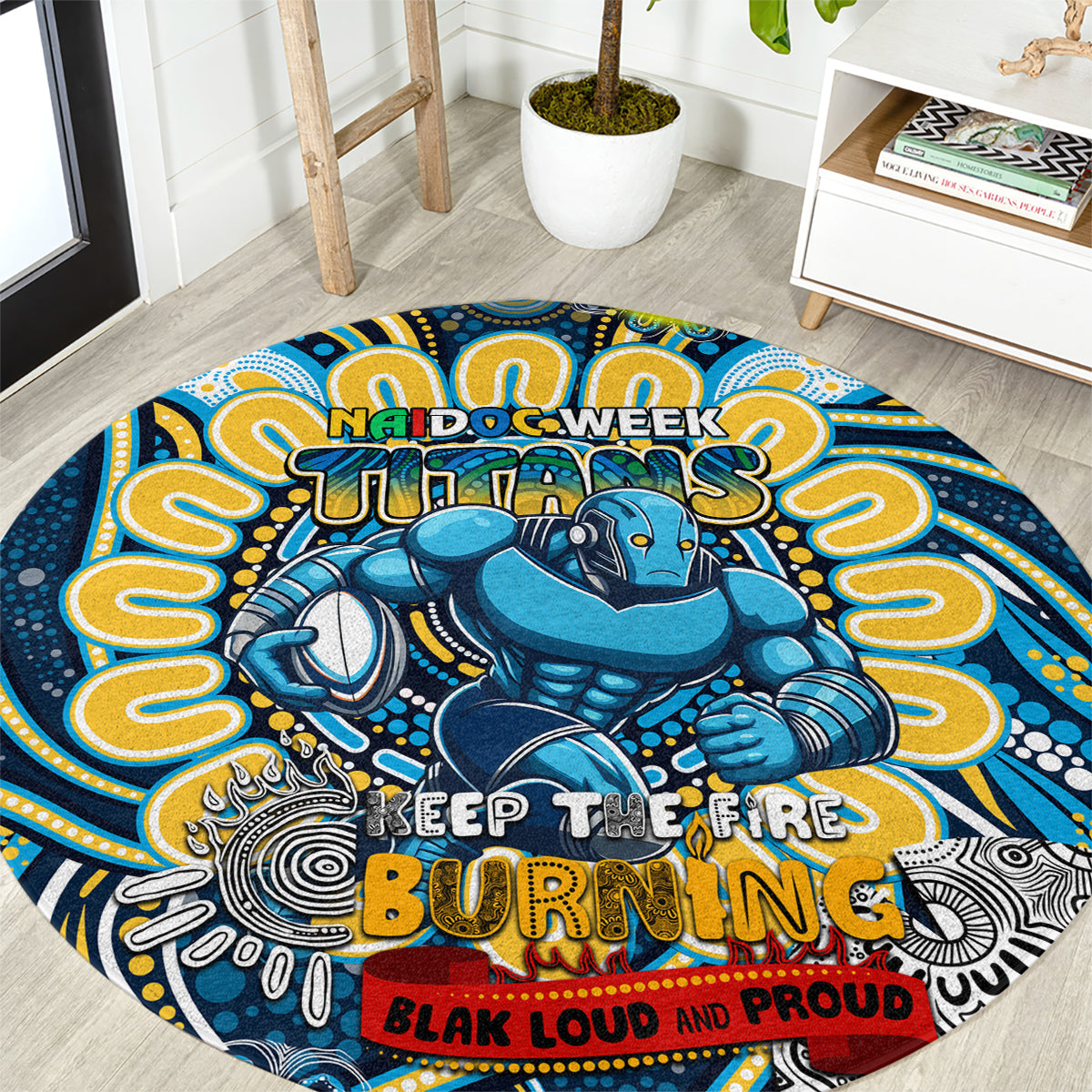 NAIDOC Week 2024 Titans Round Carpet Mascot Rugby