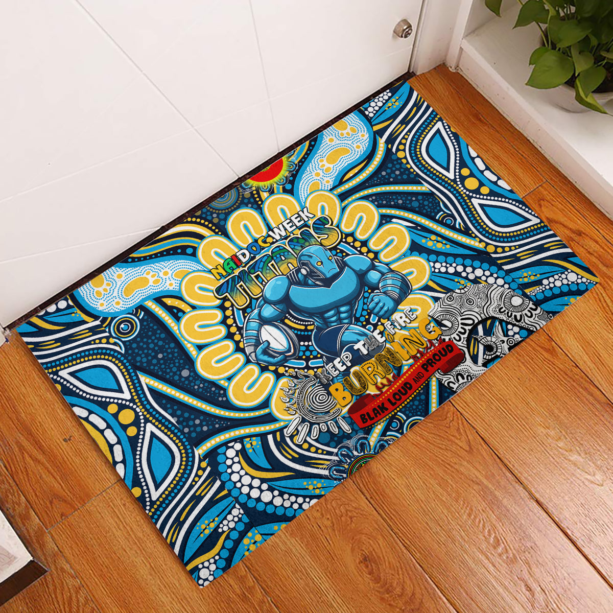 NAIDOC Week 2024 Titans Rubber Doormat Mascot Rugby