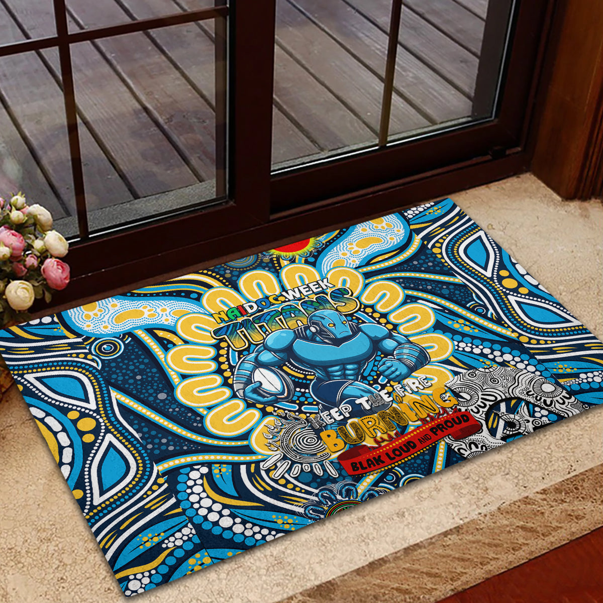 NAIDOC Week 2024 Titans Rubber Doormat Mascot Rugby