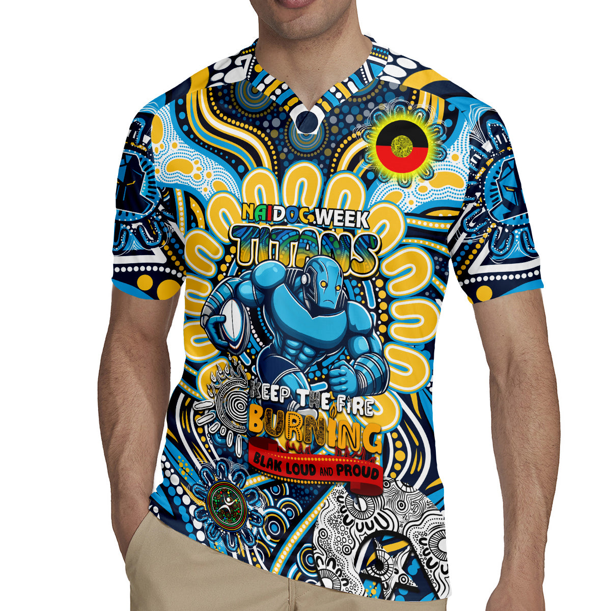 Custom NAIDOC Week 2024 Titans Rugby Jersey Mascot Rugby