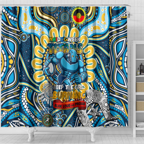 NAIDOC Week 2024 Titans Shower Curtain Mascot Rugby