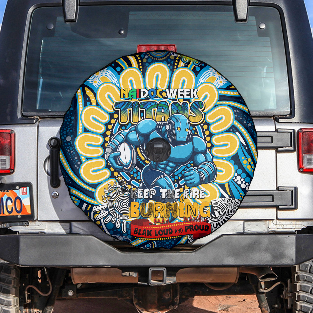 NAIDOC Week 2024 Titans Spare Tire Cover Mascot Rugby