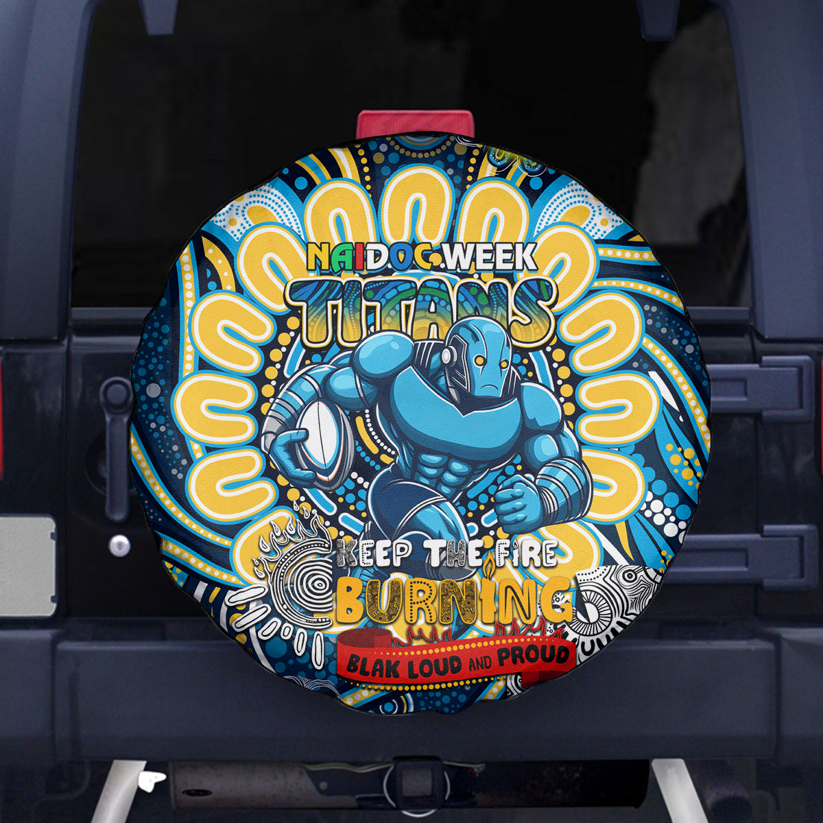 NAIDOC Week 2024 Titans Spare Tire Cover Mascot Rugby