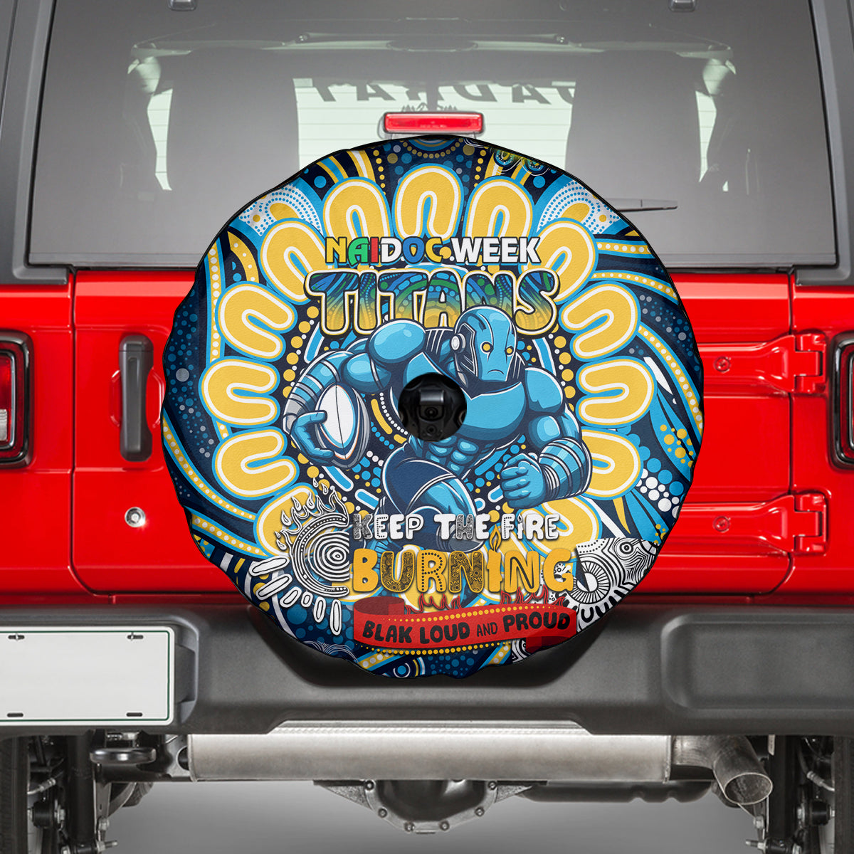 NAIDOC Week 2024 Titans Spare Tire Cover Mascot Rugby
