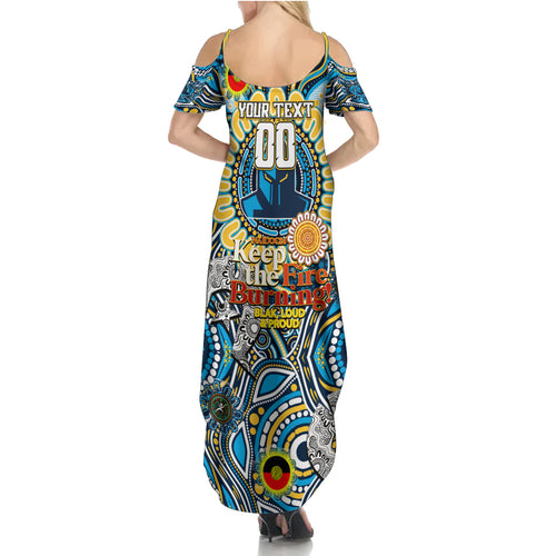 Custom NAIDOC Week 2024 Titans Summer Maxi Dress Mascot Rugby