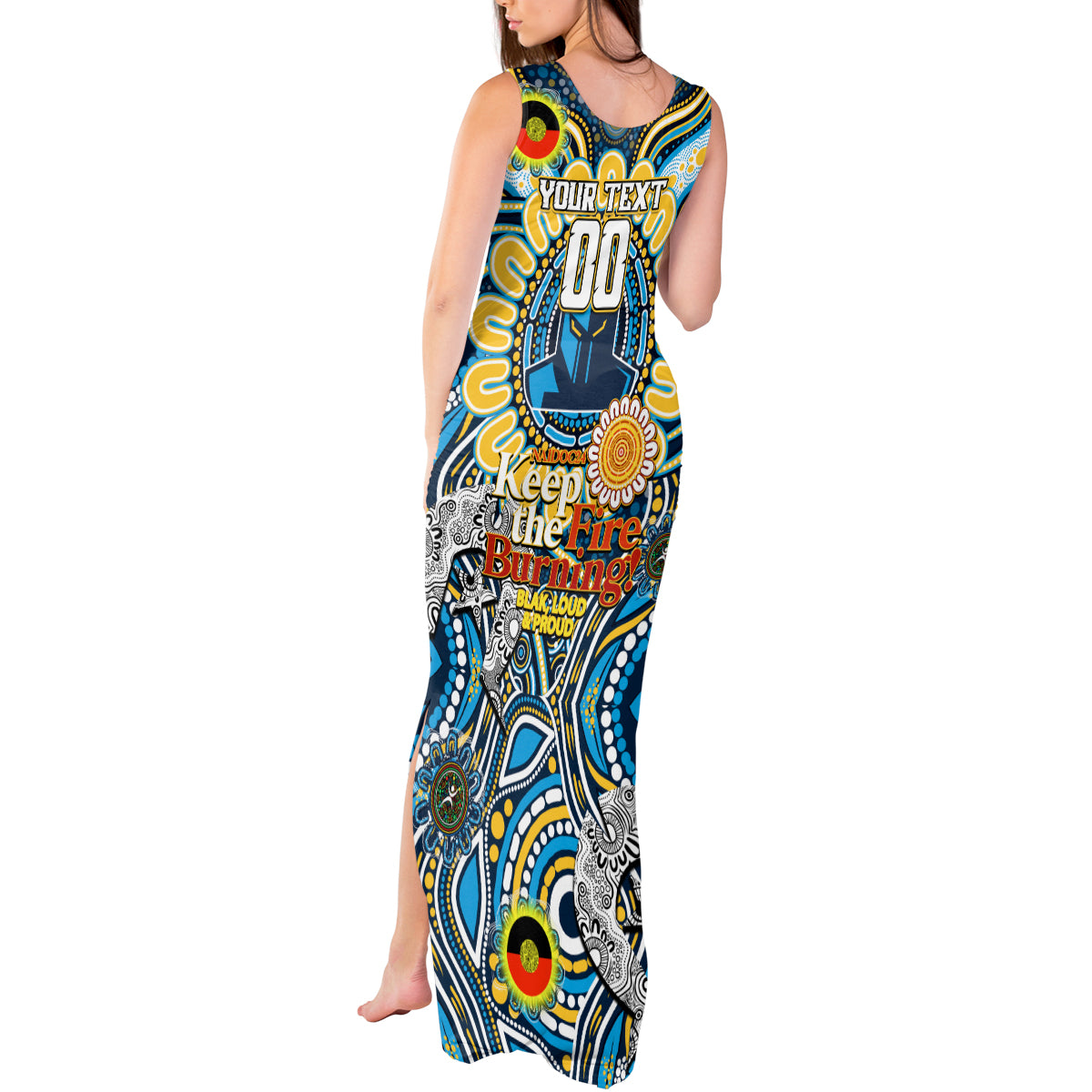 Custom NAIDOC Week 2024 Titans Tank Maxi Dress Mascot Rugby