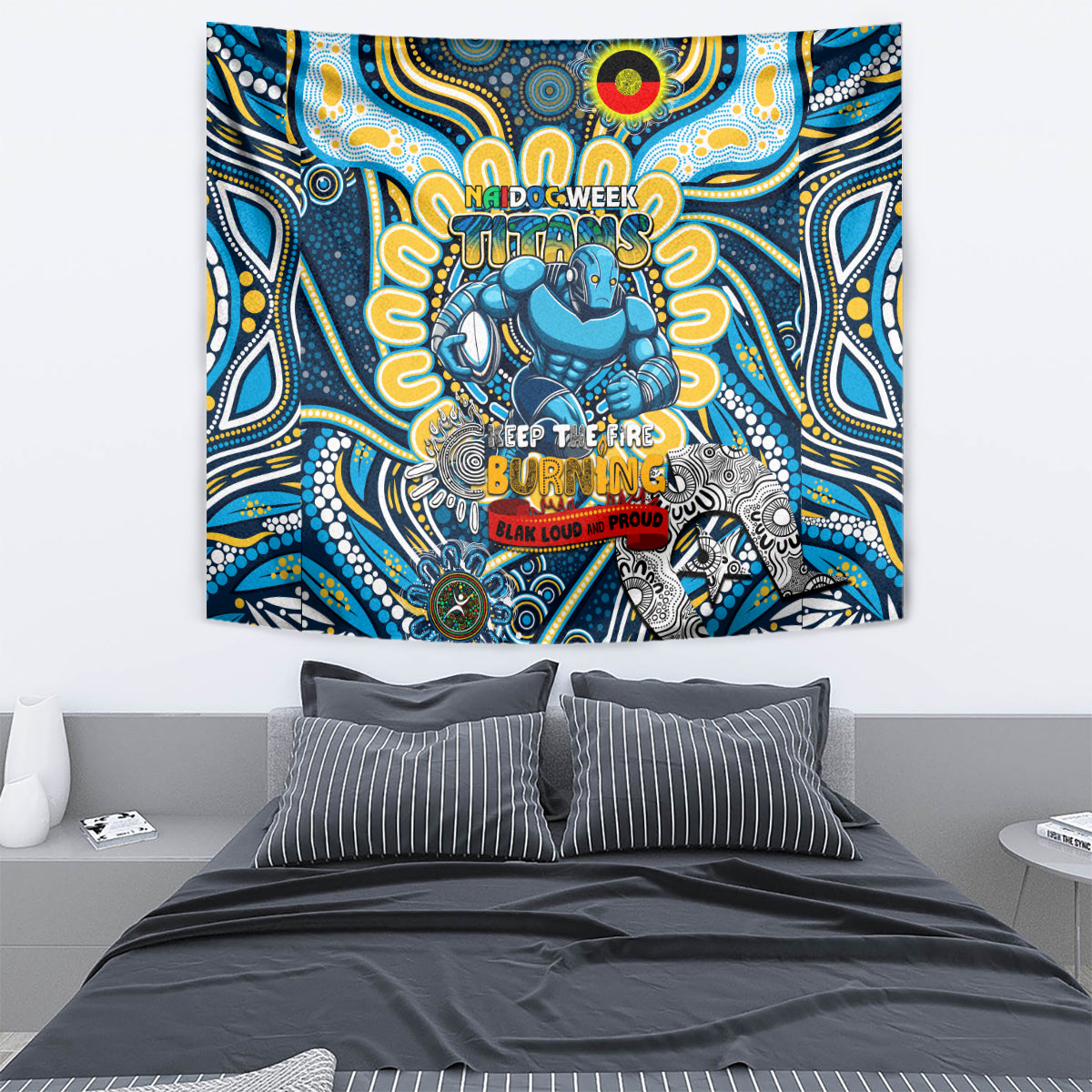 NAIDOC Week 2024 Titans Tapestry Mascot Rugby
