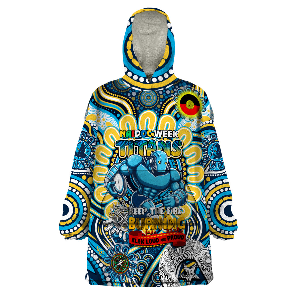Custom NAIDOC Week 2024 Titans Wearable Blanket Hoodie Mascot Rugby