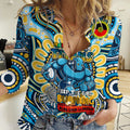 Custom NAIDOC Week 2024 Titans Women Casual Shirt Mascot Rugby