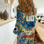 Custom NAIDOC Week 2024 Titans Women Casual Shirt Mascot Rugby