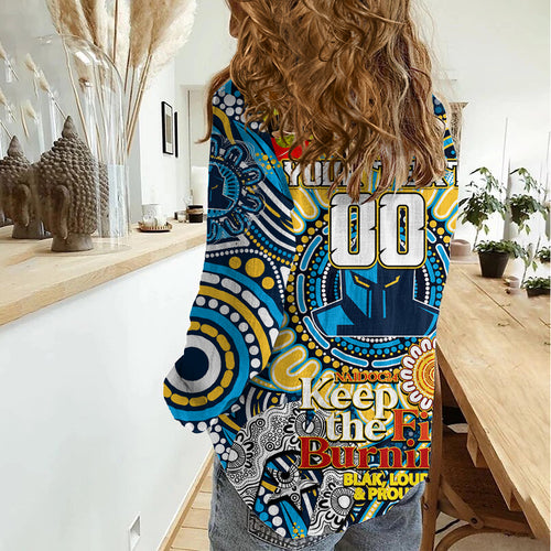 Custom NAIDOC Week 2024 Titans Women Casual Shirt Mascot Rugby
